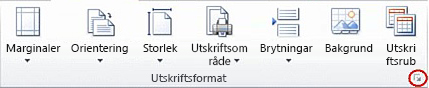 Bild av menyfliksområdet i Excel