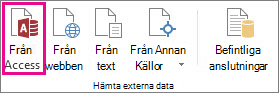 Knappen Från åtkomst på fliken Data