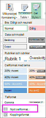Alternativ för nytt cellformat