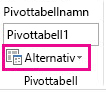 Knappen Alternativ på fliken Analysera