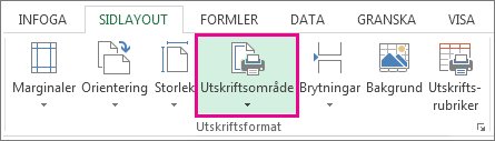 Ange utskriftsområde