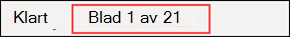 Skärmbild som visar hur du öppnar navigeringsfönstret genom att välja ett blad.