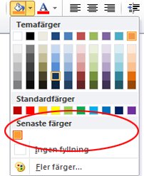 alternativet Tidigare färger