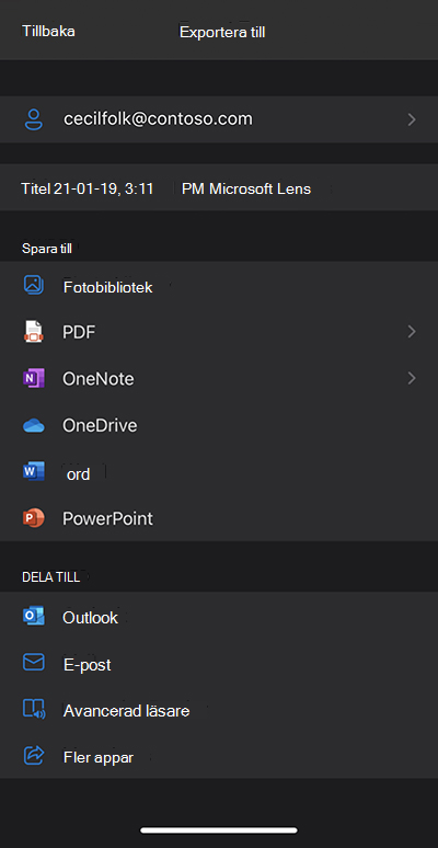 Microsoft Lens Options Microsoft Lens för iOS | Microsoft Learn