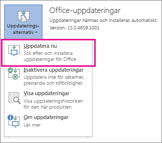 Uppdatera nu