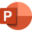 Välj den här ikonen för att öppna PowerPoint Online