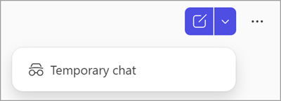 Skärmbild av den tillfälliga chattknappen i Copilot Chat