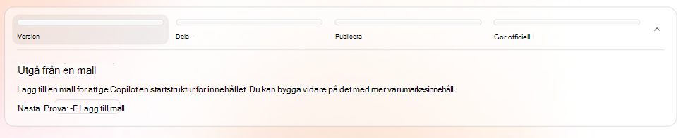 Skärmbild som visar steget Skapa med Börja med en mall och Lägg till mall.