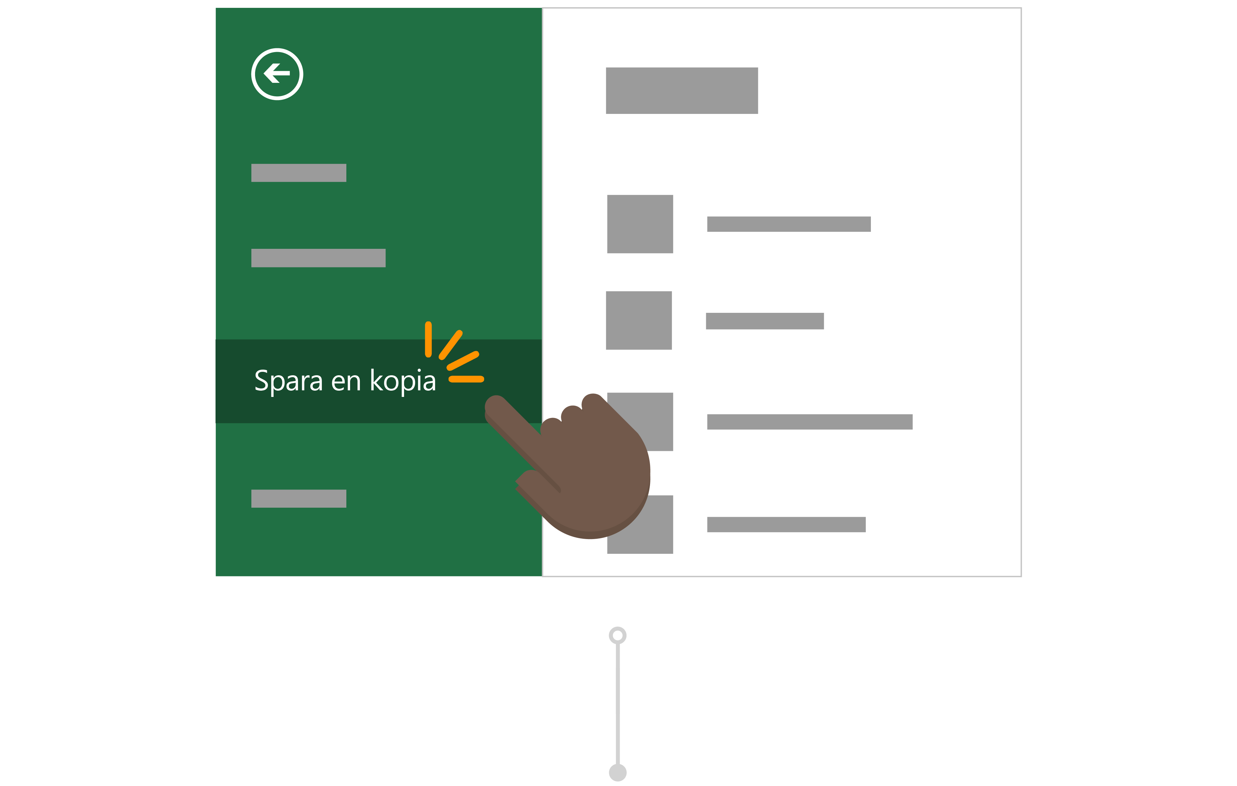 Todd använder Spara en kopia för att spara sin egen version av rapporten på sin OneDrive.