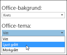 Välj ett annat Office-tema