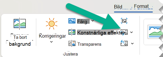 Klicka på fliken Format och sedan på Ändra bild