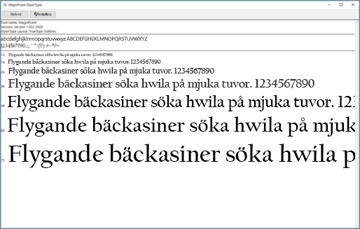Med Windows förhandsgranskning av teckensnitt kan du visa och installera teckensnitt på din Windows-dator