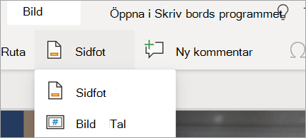 Visar sidfötter och bildnummer i PowerPoint