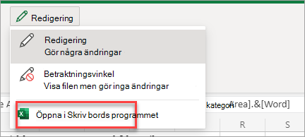 Öppnar en app på skrivbordet