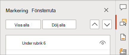 Visar fönstret med flikar i PowerPoint