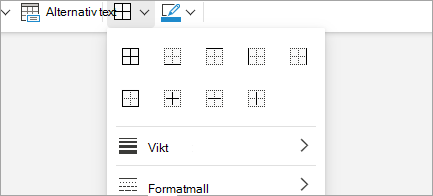 Lägga till tabellkantlinjer