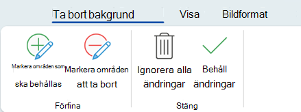 Med alternativen för att ta bort bakgrund kan du markera specifika områden i en bild som ska behållas eller tas bort.
