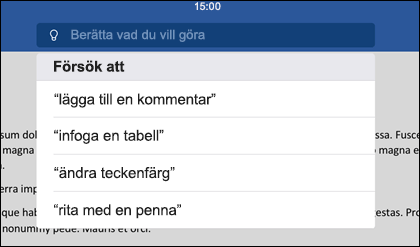 Använd ett naturligt språk och berätta för Berätta-verktyget vad du vill göra.