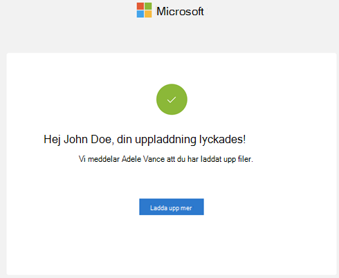 Fråga om att uppladdningen lyckades