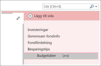 Göra en sida till en undersida eller ändra en undersida till en sida.
