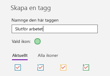 Skapa anpassade taggar i OneNote för Windows 10