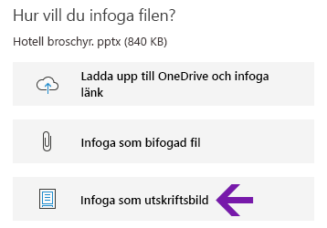 Alternativ för utskriftsbilder i OneNote för Windows 10