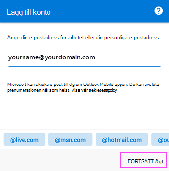 Fortsätt