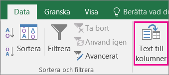 Välj Datatext > till Kolumner