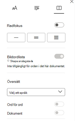 Inställningar för avancerad läsare-läsning