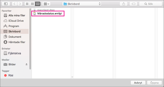 Välj den e-postmall du vill använda