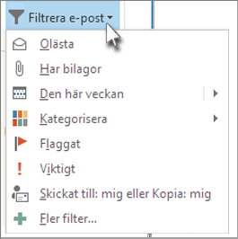 Filtrera e-postmeddelanden