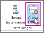Skärmbild av knappen Arbeta offline i Outlook 2013.