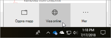 En skärmbild av knappen Visa online