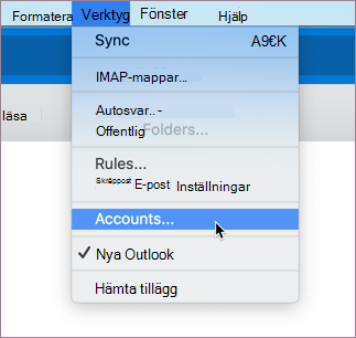 Välj Konto