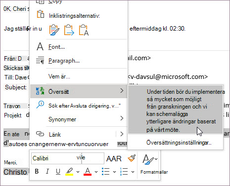 Översätta medan du skriver