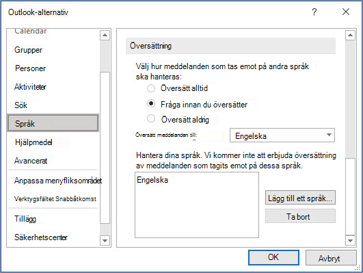 Språkinställningar