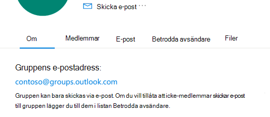Lägg till betrodda avsändare i en Outlook.com grupp.