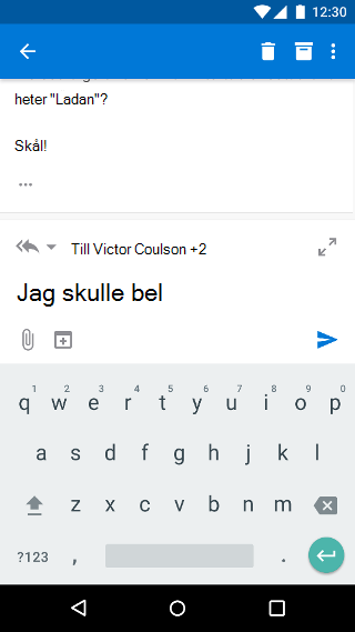 Skriva ett email i Outlook Mobile