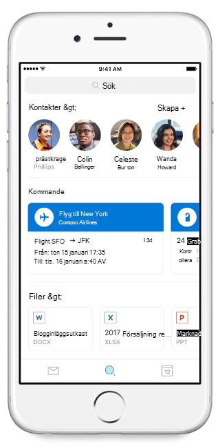 Söka i Outlook Mobile