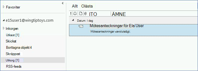 Utkorgen i Outlook