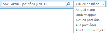 Använd sökrutan i Outlook eller välj en postlåda eller mapp så att du hittar omfattningsgruppen.