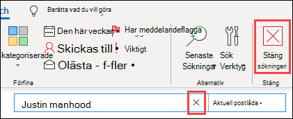 Stäng sökning