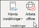 Välj Arbeta offline