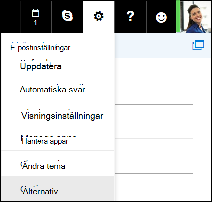 Inställningsalternativ för Outlook på webben