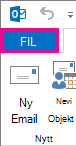 Fliken Arkiv i Outlook