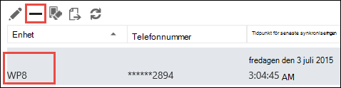 Ta bort telefonen från Outlook Web App