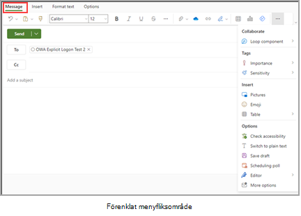 Outlook på webben vy.