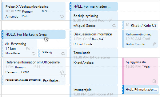 Calendar visar undantag för en schemaläggningsomröstning