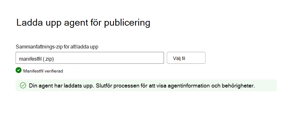 Skärmbild som visar information om en lyckad paketvalidering.