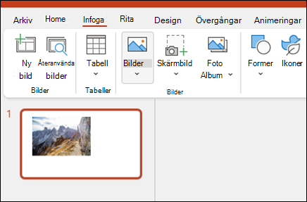 Infoga bilder i PowerPoint